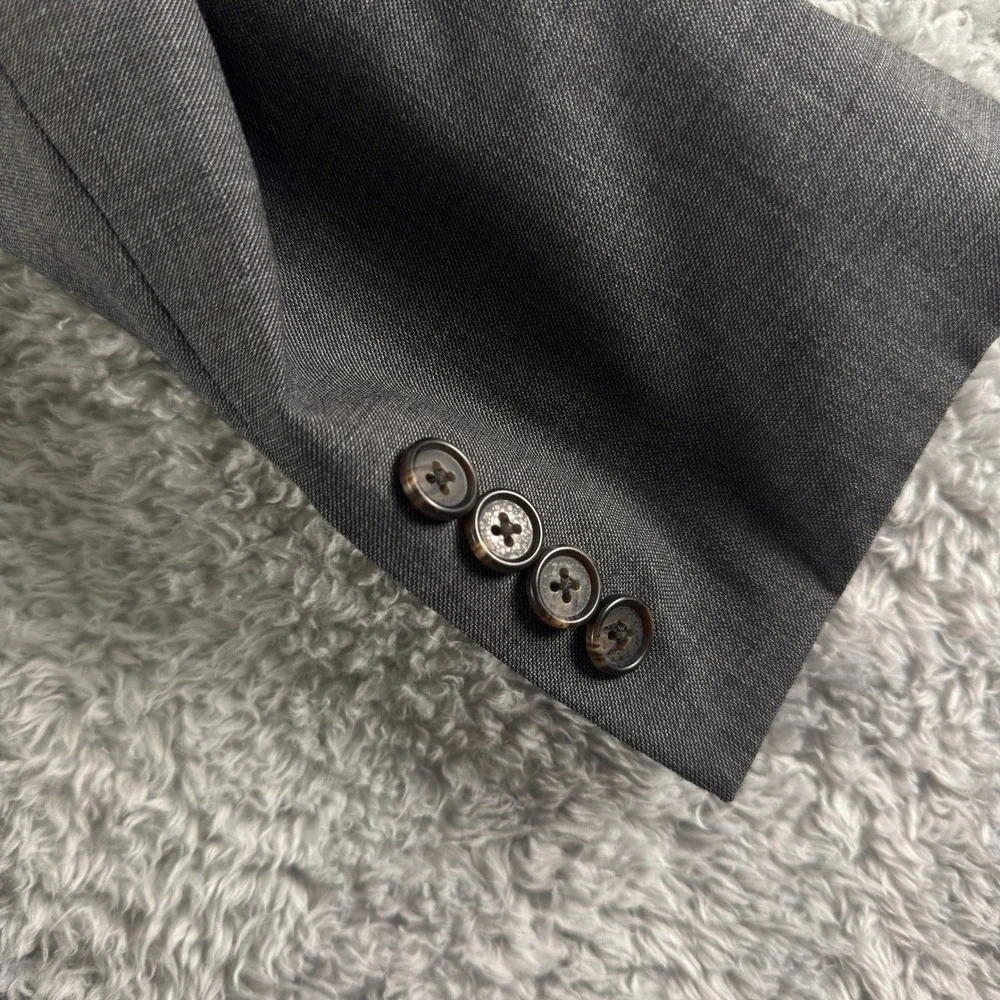 Lauren‎ Ralph Lauren Mens Wool Suit Jacket Blazer Charcoal Gray 44L 2-Button